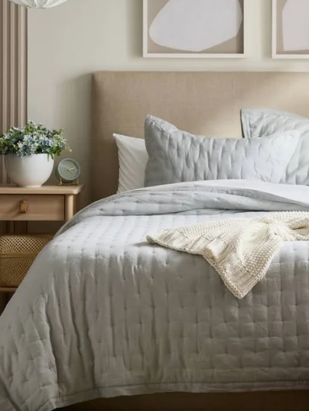 Quince European Linen Dream Quilt In Fog King Size NWT